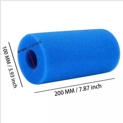 MACARON Filtre Éponge, Éponge De Cartouche Filtrante, éponge De Filtre De Piscine, Cartouche De Remplacement Lavable Réutilisable, Filtre D'éponge De Filtre De Bain à Remous(2 Pièces 20x10cm)LO-Ron – Image 2