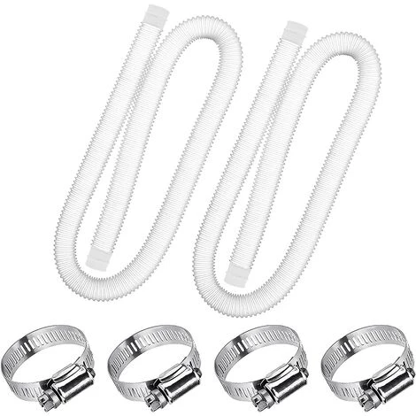 MACARON Tuyau De Rechange Pour Piscine De 1,25 Po De Diamètre Pour Piscines Hors Terre, Piscine Avec Pince Métallique Pour Pompe De Filtre Intex Ou Tuyaux De 3,2 Cm - 1,5 Mètre De Long (Paquet De 2)LO-Ron