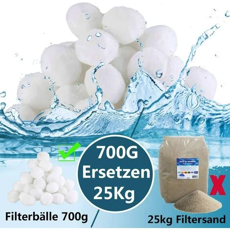 LTS FAFA Boules Filtrantes Pour Systèmes De Filtration à Sable, Boules Filtrantes De 700 G Remplacent 25 Kg De Sable Filtrant, Boules Filtrantes Pour Filtres De Piscine, Systèmes De Filtration De Piscine, Pompes De Filtration â Image 4