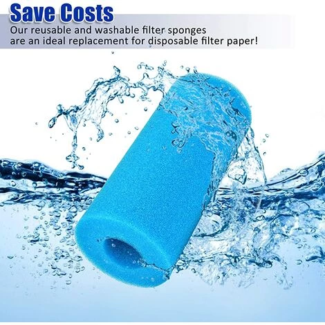 TANABATA 4 Pièces Éponge Filtrante Type A, Cartouche De Filtre En Mousse, Mousse Pour Filtre Piscine, Réutilisables Et Lavables, Filtre En Mousse Pour Spa, Piscine, Jacuzzi – Image 5