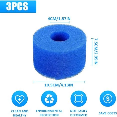 TANABATA Éponge Filtrante, Éponge Filtrante Type A, 3 Pièce Éponge De Filtre Pour Aquarium, Mousse Pour Filtre Piscine 108 * 40 * 73mm, Filtre Piscine Lavable Reutilisable, Filtre Spa Reutilisable – Image 2