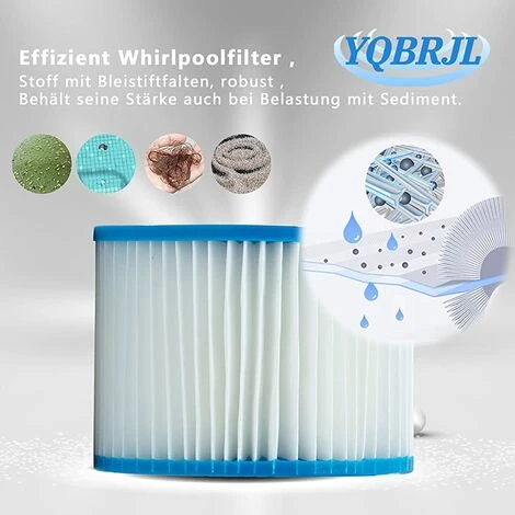 TANABATA Pour Le Filtre De Bestway Insert VI, Filtre De Remplacement Du Filtre Pour Lay-z-spa Miami, Pour Vegas, Pour MONACO.Filtre Pour La Bestway VI Pools Cartouche Filtrante, Taille 6-58323 (4pcs) – Image 3