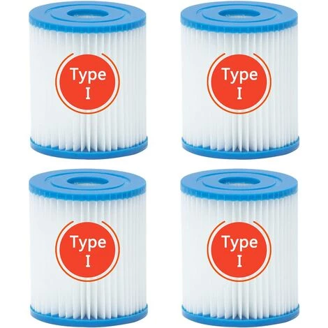 HIASDFLS 4Pcs Cartouche Filtre Piscine Type I Pour Bestway Pompe De Piscine, Filtre Cartouche Type I, 58093 Filtres Pour Filtre Gonflable De Piscine-Installation Facile-Pour Le Nettoyage Des Tuyaux