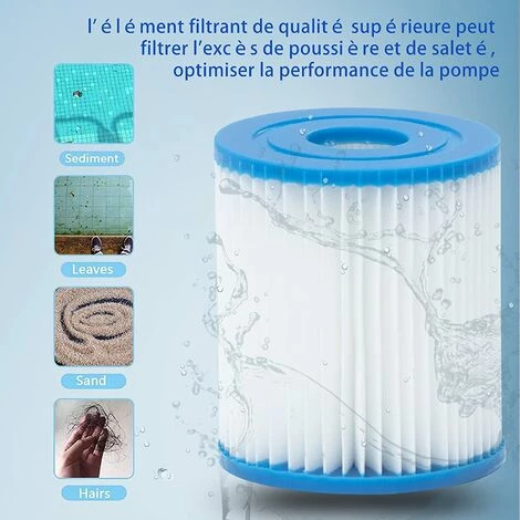 HIASDFLS 4Pcs Cartouche Filtre Piscine Type I Pour Bestway Pompe De Piscine, Filtre Cartouche Type I, 58093 Filtres Pour Filtre Gonflable De Piscine-Installation Facile-Pour Le Nettoyage Des Tuyaux – Image 4
