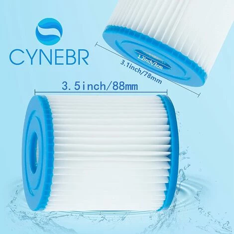HIASDFLS 4Pcs Cartouche Filtre Piscine Type I Pour Bestway Pompe De Piscine, Filtre Cartouche Type I, 58093 Filtres Pour Filtre Gonflable De Piscine-Installation Facile-Pour Le Nettoyage Des Tuyaux – Image 5