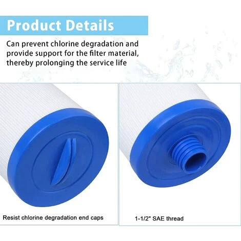 HIASDFLS Cartouche De Filtre De Spa , Pour Filtre À Remous Pleatco Pww50 , Filtre De Spa Pour Filtre De Remplacement Unicel 6Ch-940 Spa Business Whirlpool (2 Pièces) – Image 3