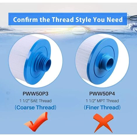 HIASDFLS Cartouche De Filtre De Spa , Pour Filtre À Remous Pleatco Pww50 , Filtre De Spa Pour Filtre De Remplacement Unicel 6Ch-940 Spa Business Whirlpool (2 Pièces) – Image 4