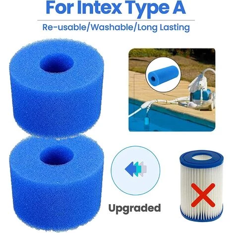 HIASDFLS 4 Pièces Filtre De Piscine En Mousse, Filtre Éponge Cartouche, Éponge Filtrante Type A, Cartouche De Filtre En Mousse Réutilisable Lavable, Pour Spa, Piscine, Jacuzzi-Blue-108*40*73Mm – Image 3