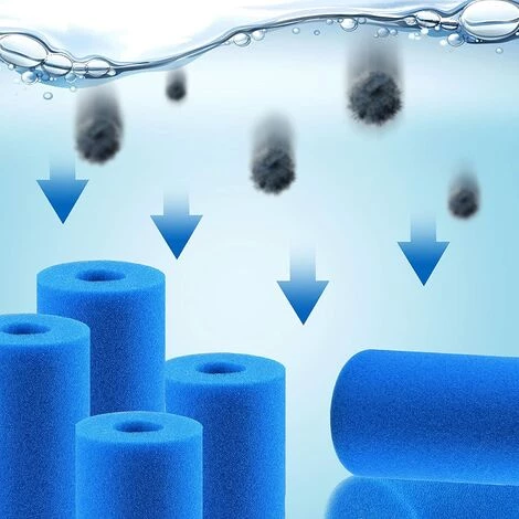 HIASDFLS 4 Pièces Filtre De Piscine En Mousse, Filtre Éponge Cartouche, Éponge Filtrante Type A, Cartouche De Filtre En Mousse Réutilisable Lavable, Pour Spa, Piscine, Jacuzzi-Blue-108*40*73Mm – Image 4