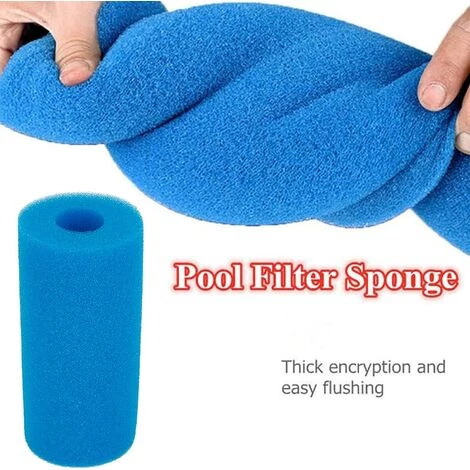 HIASDFLS 2 Pièces Mousse Filtre Piscine Cartouches Filtrantes Réutilisables Préfiltre Mousse Éponge Filtrante Pour Piscine Spa Nettoyant Réutilisable Pour Éponge De Filtre Lavable Pour Bains À Remous Piscine – Image 2
