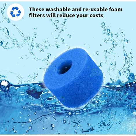 GDRHVFD 6Pcs Filtre Éponge, Éponge De Cartouche Filtrante, Éponge De Filtre De Piscine, Cartouche De Remplacement Lavable Réutilisable, Filtre D'Éponge De Filtre De Bain À Remous (6 Pièces 7.3X10.8) – Image 4