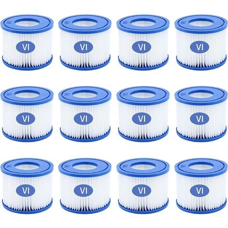 GDRHVFD 12Pcs Cartouches Filtrantes Pour Piscine De Type Vi Pour Bestway Taille 6-58323