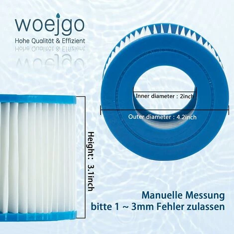 GDRHVFD 8Pcs Cartouches Filtrantes Pour Piscine De Type Vi Pour Bestway Taille 6-58323 – Image 4