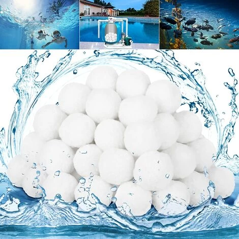 FVBJD 1600g Boules De Filtre De Piscine Balles Filtrantes Balles De Filtration Filtre Balls Réutilisables Peut Remplacer 32 Kg Sable Filtrant Sable De Quartz,Convient à Divers Systèmes De Filtration