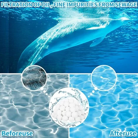 FVBJD 1000g Boules De Filtre De Piscine Balles Filtrantes Balles De Filtration Filtre Balls Réutilisables Peut Remplacer 32 Kg Sable Filtrant Sable De Quartz,Convient à Divers Systèmes De Filtration – Image 5