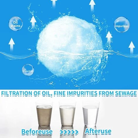 FVBJD 1600g Boules De Filtre De Piscine Balles Filtrantes Balles De Filtration Filtre Balls Réutilisables Peut Remplacer 57 Kg Sable Filtrant Sable De Quartz,Convient Systèmes De Filtration – Image 3