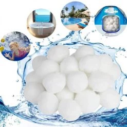 FVBJD 1400g Filtre Balls Balles De Filtration,Filtre Pour Piscine De Peut Remplacer 25 Kg Sable Filtrant Sable De Quartz,Convient à Divers Systèmes De Filtration Boules De Filtre De Piscine