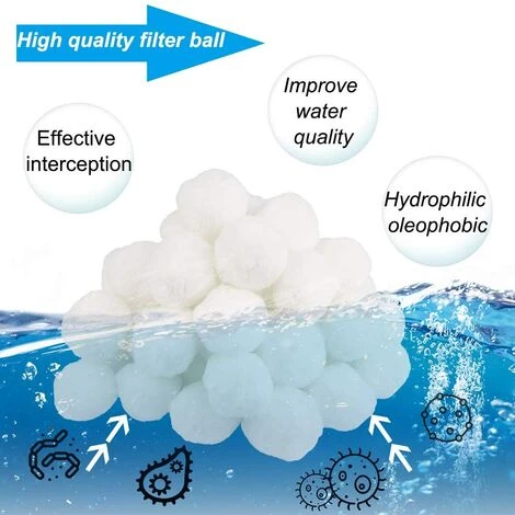 FVBJD Balles Filtrantes, Boules De Filtre De Piscine 700g, Alternative Pour 25kg De Sable Filtrant, Filtre Pour Piscine, Adaptent à Tous Les Filtres à Sable Ou Verre Existants, Bon Effet De Filtre â Image 2