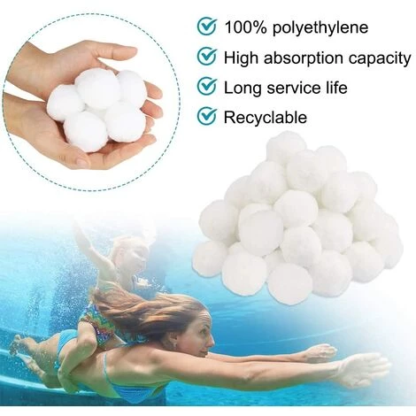 FVBJD Balles Filtrantes, Boules De Filtre De Piscine 700g, Alternative Pour 25kg De Sable Filtrant, Filtre Pour Piscine, Adaptent à Tous Les Filtres à Sable Ou Verre Existants, Bon Effet De Filtre â Image 4