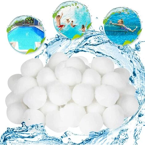 FVBJD 1000G Balle Filtrante Piscine,Filtre Pour Piscine,Média Filtre à Fibres,de 700g Remplacent 25kg De Sable Filtrant,Billes Filtrantes Pour Piscines Intérieure Et Extérieure(700g)