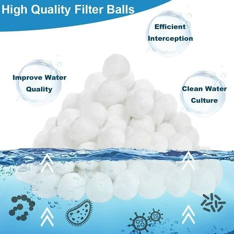 FVBJD Balles Filtrantes 700g, Balles Filtrantes Pour Piscine, Système De Filtration à Sable Alternative Pour 25 Kg De Sable Filtrant, Accessoires De Rechange Pour Filtre De Piscine, Pompe De Filtration â Image 3