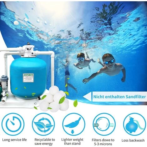 FVBJD 1600g Boules De Filtre De Piscine Balles Filtrantes Balles De Filtration Filtre Balls Réutilisables Peut Remplacer 57 Kg Sable Filtrant Sable De Quartz,Convient Systèmes De Filtration – Image 2