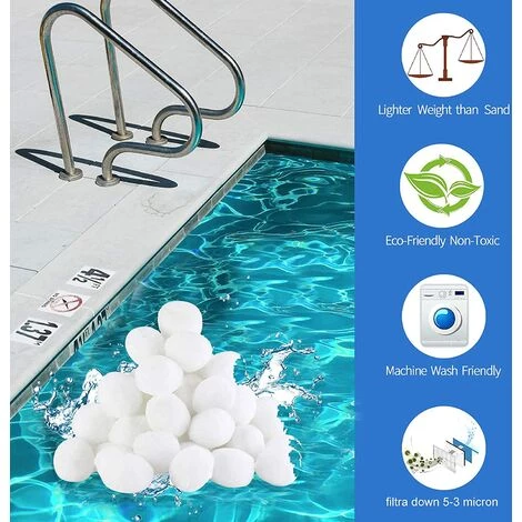 FVBJD Filtre Balls Balles De Filtration, Filtre Pour Piscine De 700g Peut Remplacer 25kg Sable Filtrant, Convient à Divers Systèmes De Filtration Boules De Filtre De Piscine â Image 5