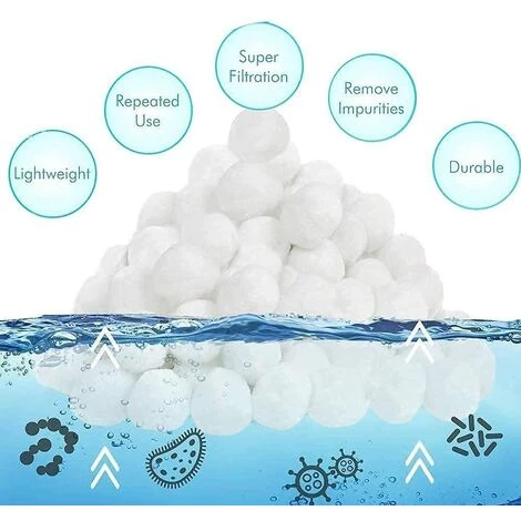 FVBJD Balles Filtrantes 1400g,Boules De Filtre Réutilisables De Piscine,Alternative Pour 50 Kg De Sable,Boules De Filtre De Piscine Pour Piscines Intérieure Et Extérieure,Média Filtre à Fibres Pour Piscine â Image 3