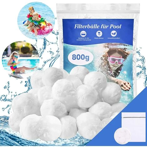 FVBJD Balle Filtrante Piscine,800g Balles Filtrantes Pour Systèmes De Filtre A Sable Piscine Remplacer 29kg De Sable Filtration Piscine,Convient Aux Systèmes De Filtration Pour Piscine
