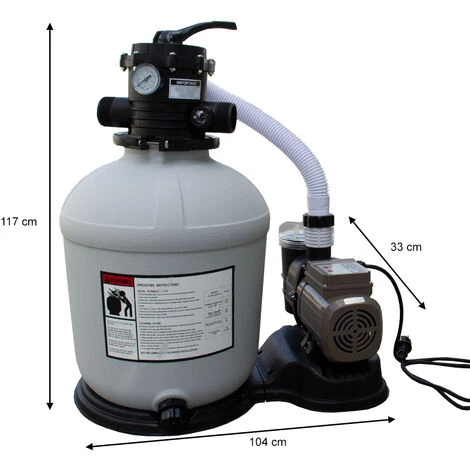 VICCO Système De Filtration à Sable 13,2m³/h Gris/Noir Minuterie VitaliSpa – Image 3