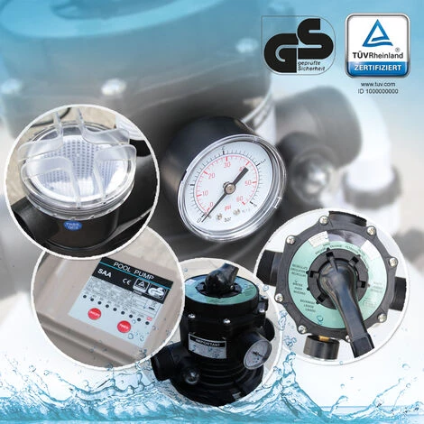 VICCO Système De Filtration à Sable 13,2m³/h Gris/Noir Minuterie VitaliSpa – Image 5