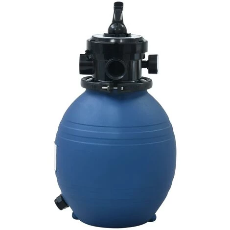 GROSMONDE Filtre à Sable Pour Piscine Avec Vanne 4 Positions Bleu 7 M3 / H 300 Mm – Image 2