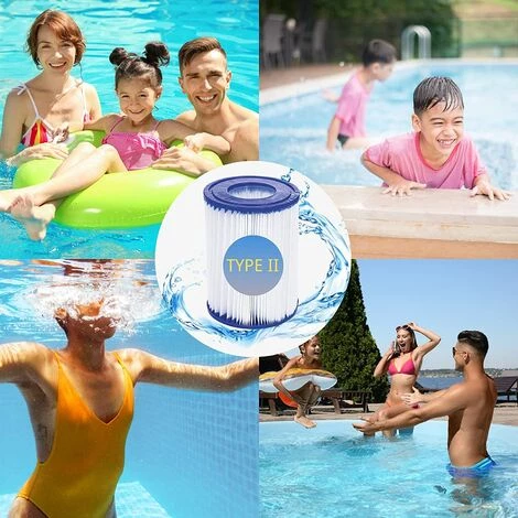 AOUGO Lot De 4 Cartouches De Filtre De Piscine De Type II – Compatible Avec Les Filtres Bestway 58094 – Accessoires De Filtre De Piscine Gonflable De Rechange Pour Spa – Image 3