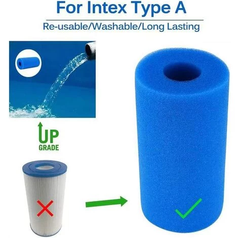 DECKON Éponge Filtrante Type A, Mousse Pour Filtre Piscine, Filtre Piscine Lavable Reutilisable, Filtre Éponge Cartouche, Filtre Spa Intex Reutilisable, 2 Pièces – Image 2