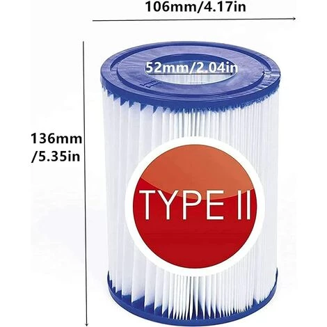 EINEMGELD Pour Bestway 58094 Lot De 4 Cartouches Filtrantes Pour Piscine Familiale Pour Bestway 58148/58117 Blanc/bleu – Image 2