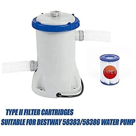 EINEMGELD Pour Bestway 58094 Lot De 4 Cartouches Filtrantes Pour Piscine Familiale Pour Bestway 58148/58117 Blanc/bleu – Image 3