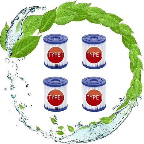 EINEMGELD Filtre Pour Bestway 58093 Cartouches Type I, Pour Bestway Filtre De Remplacement Pour Pompe 305/366, Cartouches Filtrantes Taille 1, Pour Nettoyage De Piscine (4 Pièces)