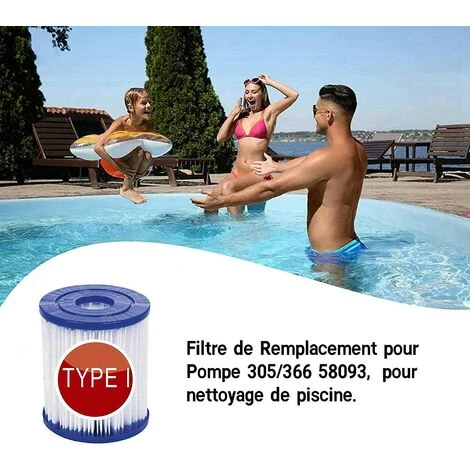 EINEMGELD Filtre Pour Bestway 58093 Cartouches Type I, Pour Bestway Filtre De Remplacement Pour Pompe 305/366, Cartouches Filtrantes Taille 1, Pour Nettoyage De Piscine (4 Pièces) – Image 5