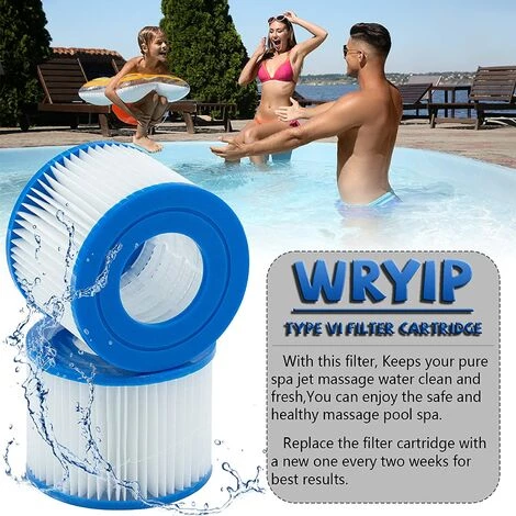 EINEMGELD Filtre VI Cartouche Pour Bestway Lay-Z-Spa, Cartouches Filtrantes Rechange Pour Miami Vegas Monaco BW58323, Pour Bestway 58239 (4 Pièces) – Image 2