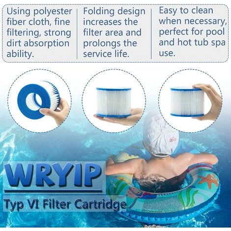 EINEMGELD Filtre VI Cartouche Pour Bestway Lay-Z-Spa, Cartouches Filtrantes Rechange Pour Miami Vegas Monaco BW58323, Pour Bestway 58239 (4 Pièces) – Image 3