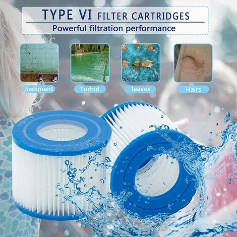 EINEMGELD Filtre VI Cartouche Pour Bestway Lay-Z-Spa, Cartouches Filtrantes Rechange Pour Miami Vegas Monaco BW58323, Pour Bestway 58239 (4 Pièces) – Image 4