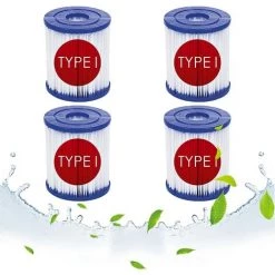 BENOBBY KIDS Lot De 4 Filtres Pour Type I Remplace Les Cartouches Filtrantes, Filtre Pompe Piscine , Accessoire Pour Le Nettoyage De La Piscine Pour