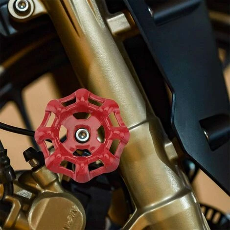 GALOZZOIT Volant De Vanne En Fer 2 Pièces Rouge 7x7mm Poignées De Partie Supérieure Pour Vanne D'arrêt Vanne à Siège D'angle Vanne à Siège Droit Vanne à Siège Tuyau D'eau – Image 3