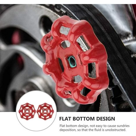 GALOZZOIT Volant De Vanne En Fer 2 Pièces Rouge 7x7mm Poignées De Partie Supérieure Pour Vanne D'arrêt Vanne à Siège D'angle Vanne à Siège Droit Vanne à Siège Tuyau D'eau – Image 4