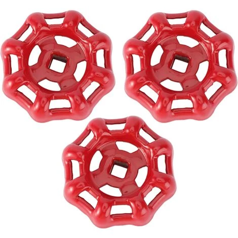 GALOZZOIT Volant De Vanne Poignée De Vanne En Fer Rouge Vanne à Boisseau Sphérique Vanne D'arrêt Robinet De Conduite D'eau Vanne Partie Supérieure Poignée 6x6mm 3 Pièces – Image 2