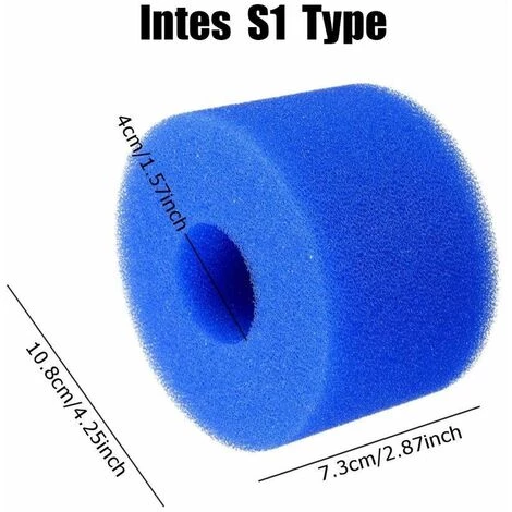 IRISFR Lilaris 2, Pièces Éponge Filtrante Type S1, Cartouche De Filtre En Mousse, Mousse Pour Filtre Piscine, Réutilisables Et Lavables, Filtre En Mousse Pour Spa, Piscine, Jacuzz,bleu – Image 2