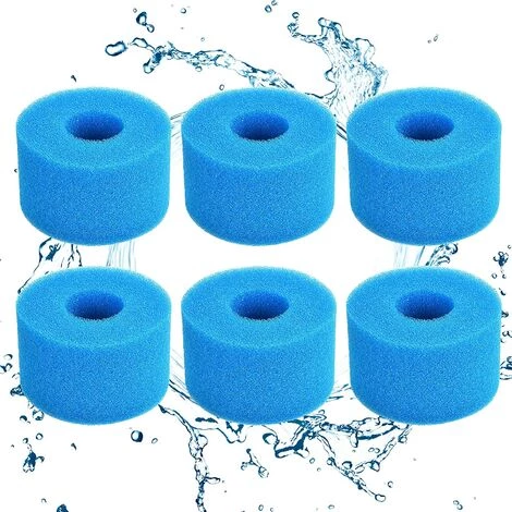 PERLE RARE 6 Pièces Éponge Filtrante Type S1, Mousse Pour Filtre Piscine, Réutilisables Et Lavables, Filtre En Mousse Pour Spa, Piscine, Jacuzzi