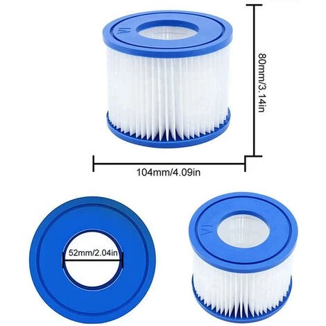 FLYME Lot De 2 Cartouches Filtrantes Pour Bain à Remous Lay-Z-Spa Bestway Flowclear Taille VI – Image 2