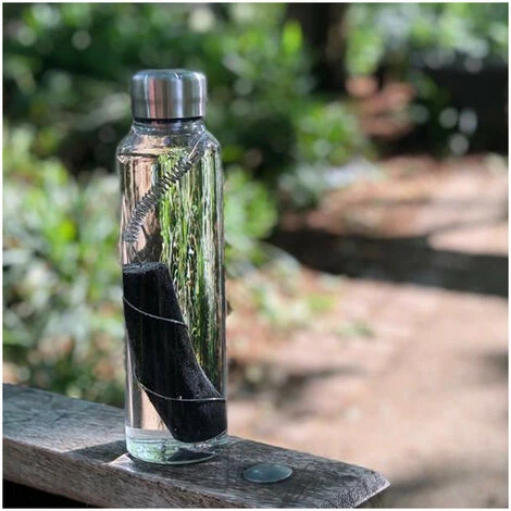 Eau Good ! Bouteille Et Charbon Purificateur D'eau Black And Blum Transparent Bouteille Bleue + Charbon - Transparent – Image 2