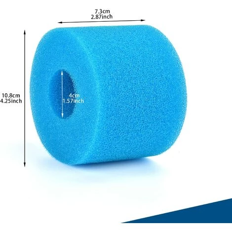 ENLENK 2 Pièces Éponge Filtrante Type, Cartouche De Filtre En Mousse, Mousse Pour Filtre Piscine, Réutilisables Et Lavables, Filtre En Mousse Pour Spa, Piscine, Jacuzzi – Image 3